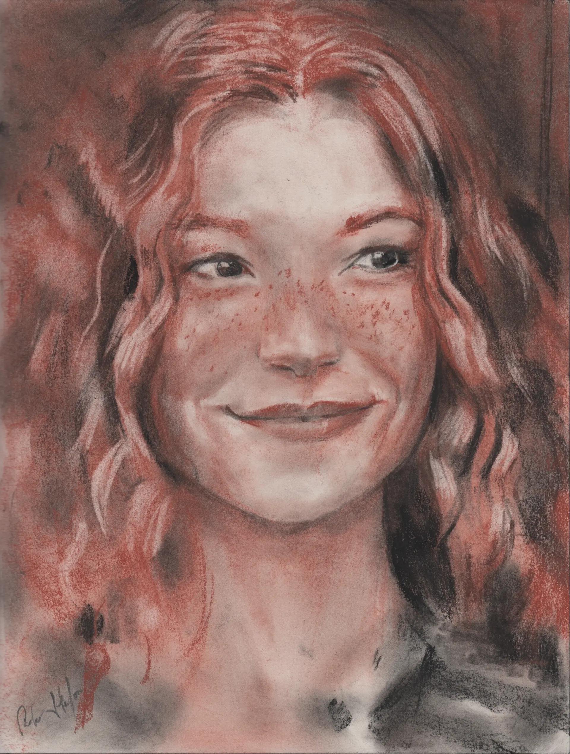 Ritratto a carboncino e sanguigna